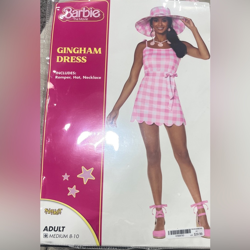 Barbie Pink Gingham Dress with Accessories